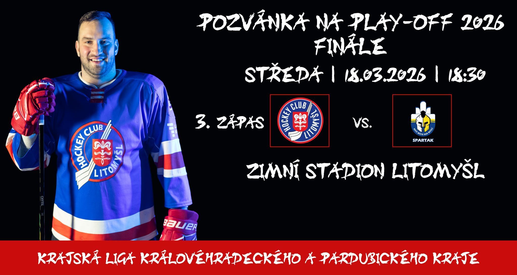 Lední hokej: HC Litomyšl vs. TJ Spartak Nové Město nad Metují