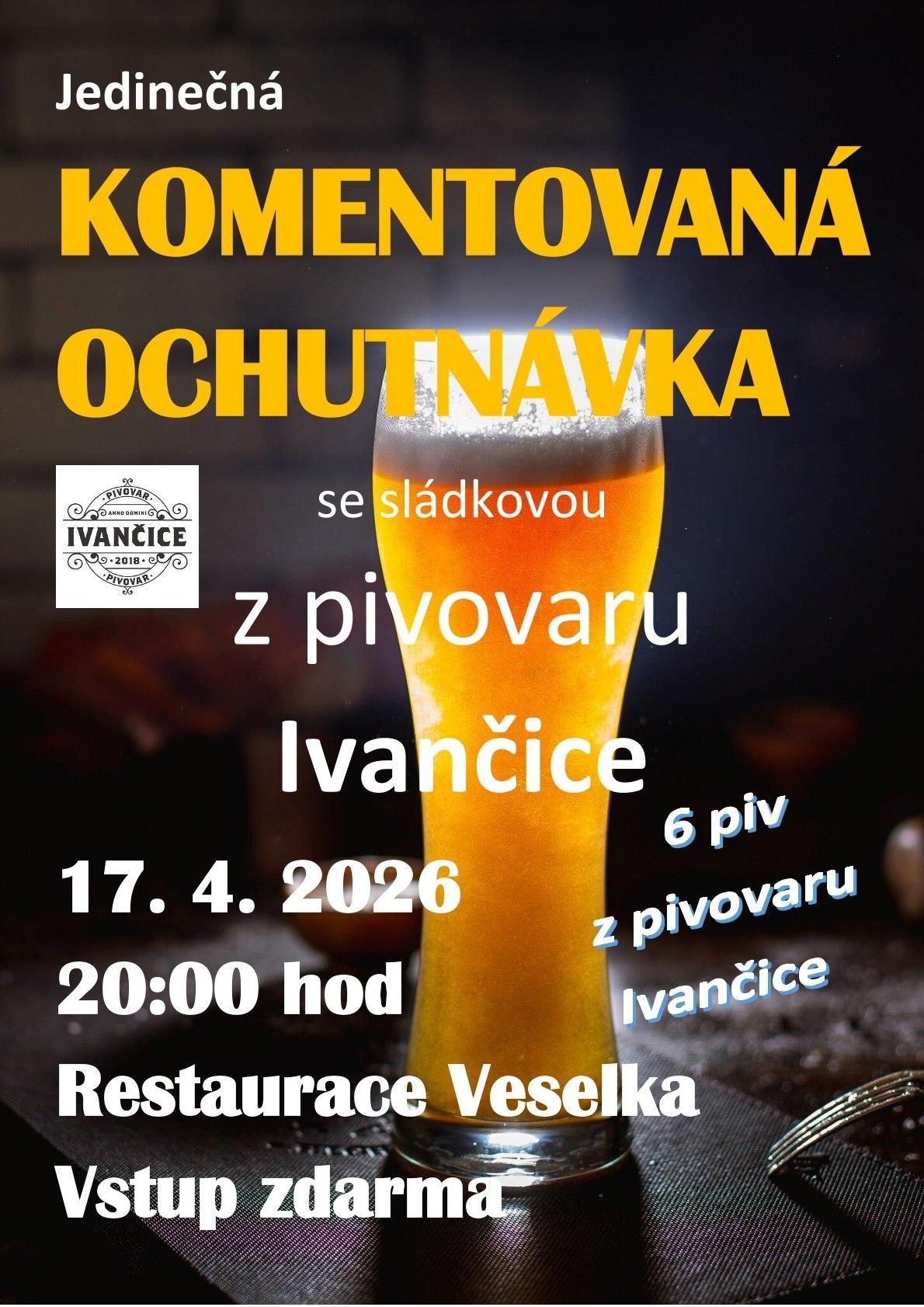 Ochutnávka piv z pivovaru Ivančice