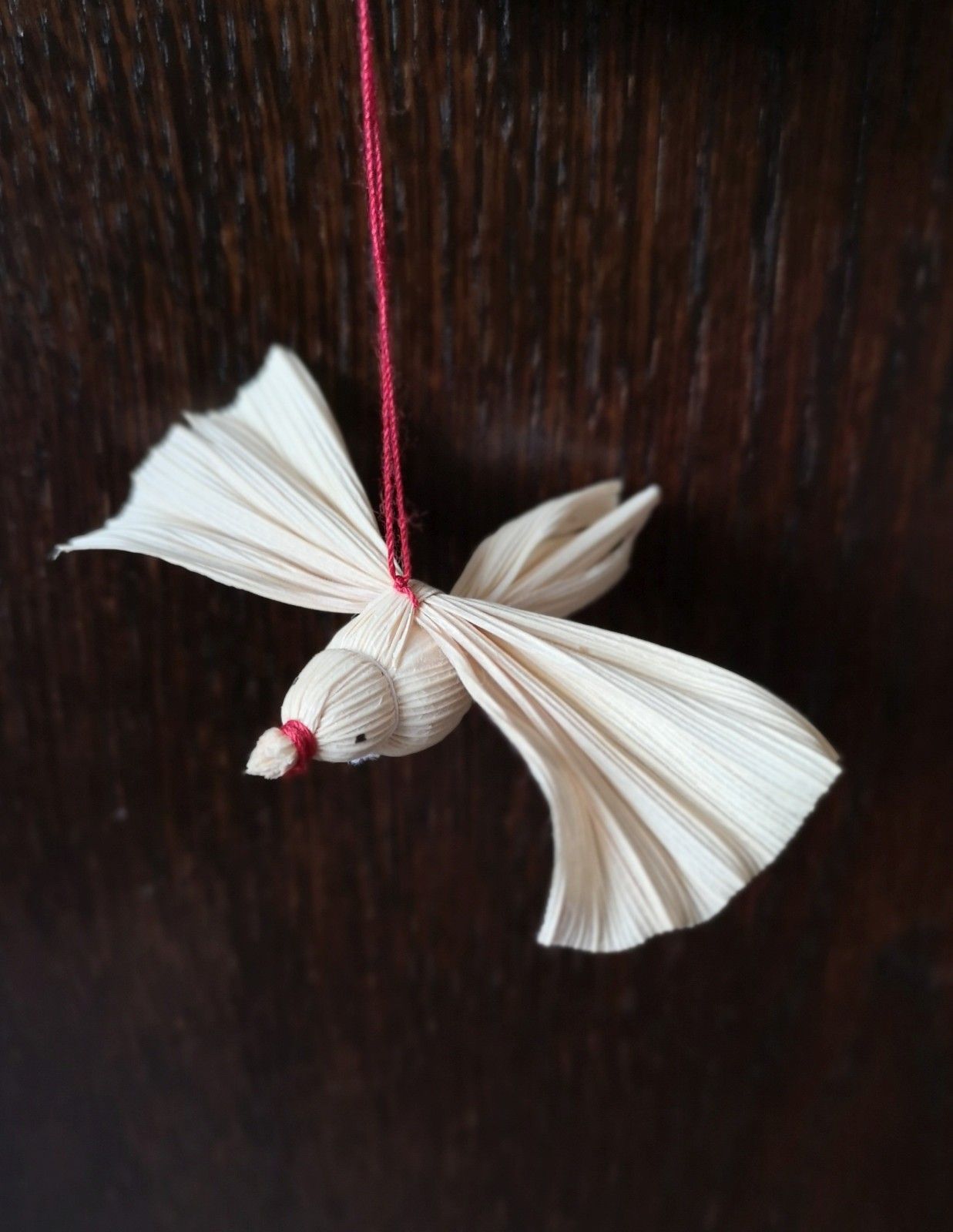 Jarní závěs s ptáčky z kukuřičného šustí