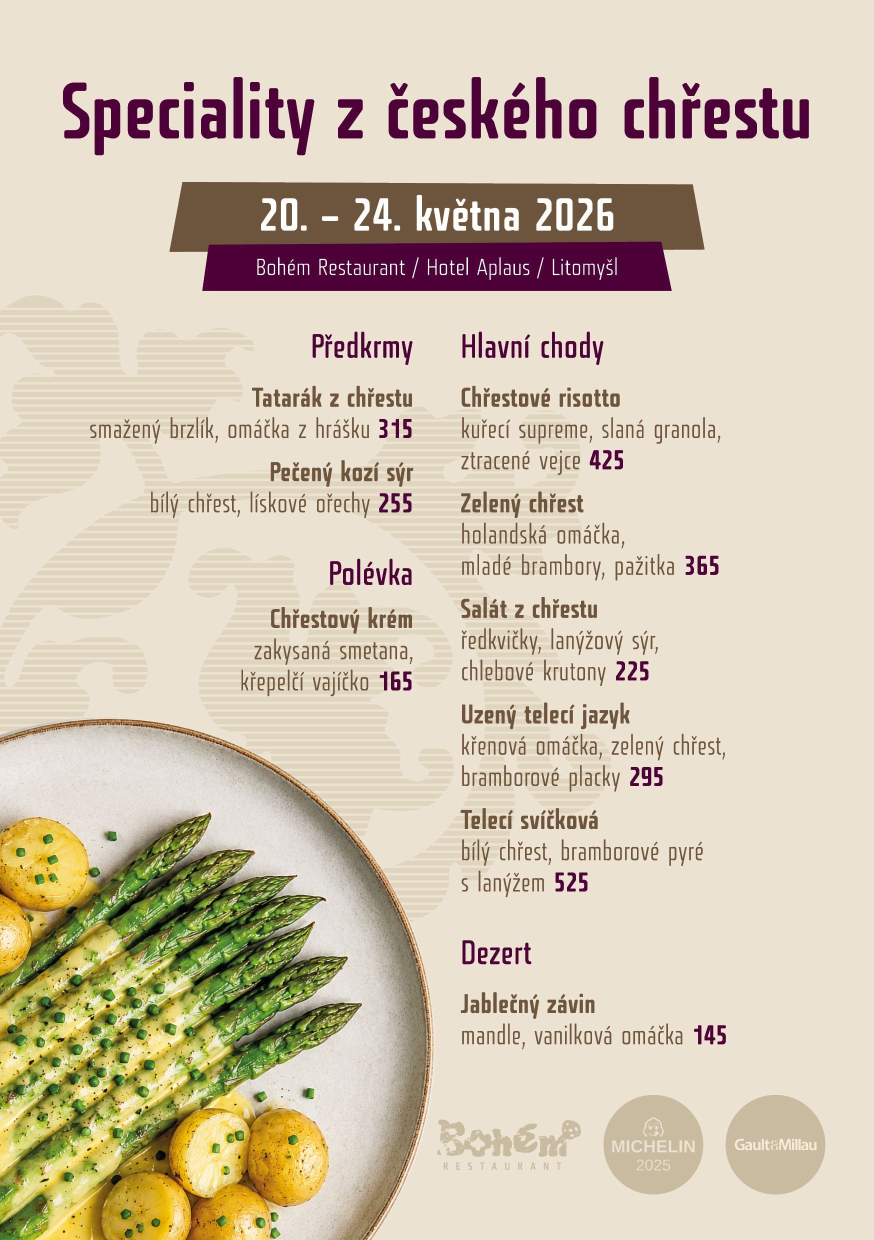 Speciality z českého chřestu a dny M. D. Rettigové