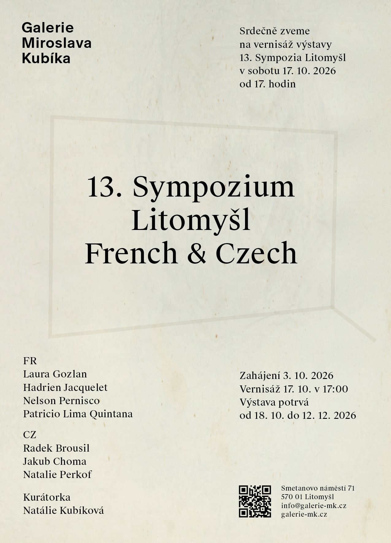Výstava k 13. Sympoziu Litomyšl CZ/FR