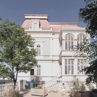 obrázek k Návrh počítá s obnovou přední i boční fasády domu, zničená zadní fasáda bude zmodernizována, aby esteticky i funkčně odpovídala nové náplni vily. 