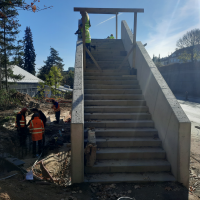 obrázek k průběh stavebních prací nadchodu z centra Litomyšle k poliklinice