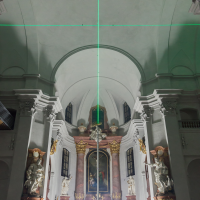 obrázek k Laserový kříž, kostel Nalezení sv. Kříže