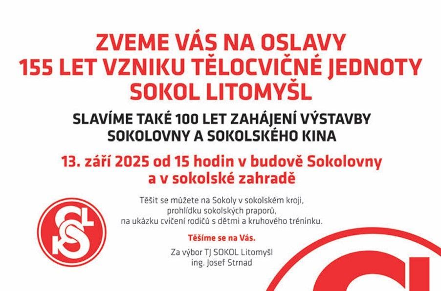 155 let vzniku Tělocvičné jednoty Sokol Litomyšl
