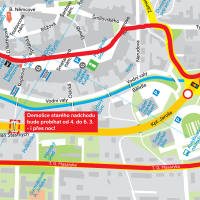 obrázek k Demolice nadchodu - uzavírky 4. - 6. března